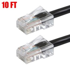 10FT CAT5E Ethernet LAN Network Patch Cable Internet Router Cord RJ45 UTP Black