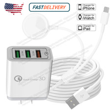 3 in 1 USB Magnetic Charger Cable For iPhone 13 12 11 8 6 Apple Watch SE 6 5 4 3