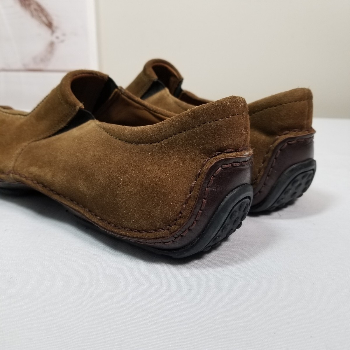 *HS Trask Sz 13M Brown Leather Weave Moc Loafer H.S. Trask & CO Mens Leather Loafer Slip On Mocs Shoes  main image 2
