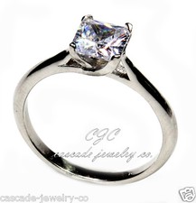 1CT Princess CUT Engagement Wedding Ring SOLID Sterling Silver Cubic Zirconia CZ