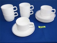 6 x arcopal arc france Kaffeegedeck Kaffeetasse + Untertasse Opalglas Bund