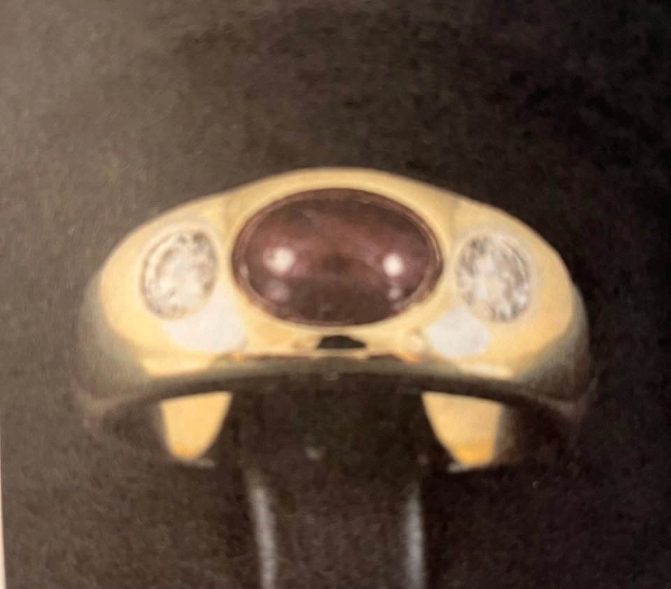 Bandring gold 585 mit Rubin (1,20 c), 2 Diamanten (0,40 ct) - Bild 1 von 1