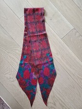 VTG Liz Claiborne Colorful Floral 100 Silk Scarf 80s Sash Made in Japan 6x69"