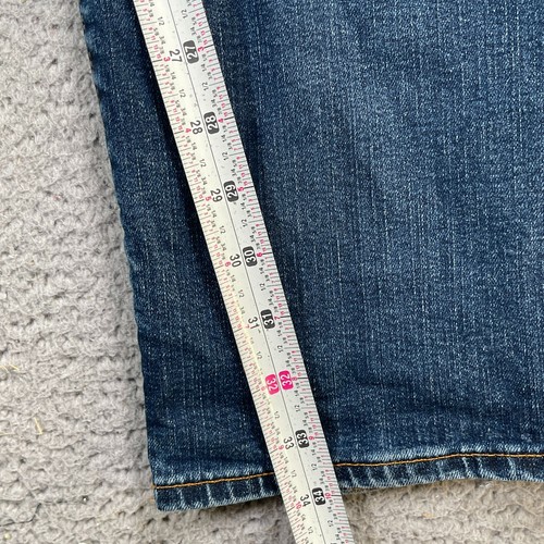 Pantalones de mezclilla para hombre Adriano Goldschmied 38x34 pierna recta elásticos desteñidos bigotes - Imagen 16 de 16