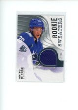 2023-24 UD SP Game Used Akito Hirose #RS-AH Rookie Sweaters Jersey Relic