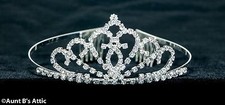 Tiara Silver Metal  Rhinestone Princess Queen Or Debutante Costume Headpiece