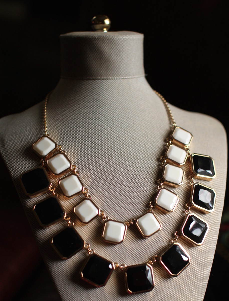 Kate Spade Frame of Mind Necklace black/white/gold squared away