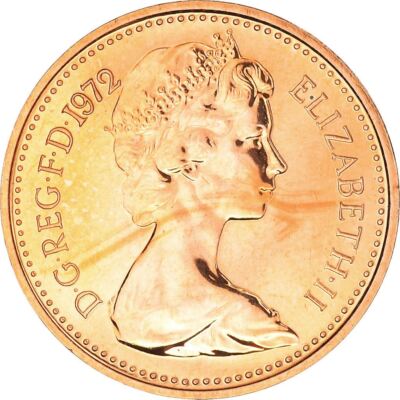 United Kingdom 1/2 New Penny | 100 Coins | Young Elizabeth II