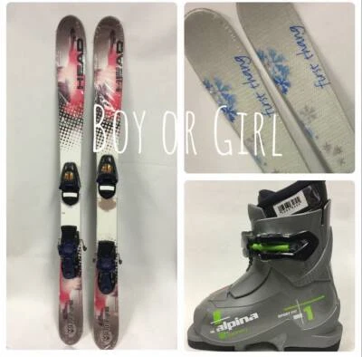 ROSSIGNOL New Head/Salomon Jr Ski Package +binding +boots 100,107CM Kids