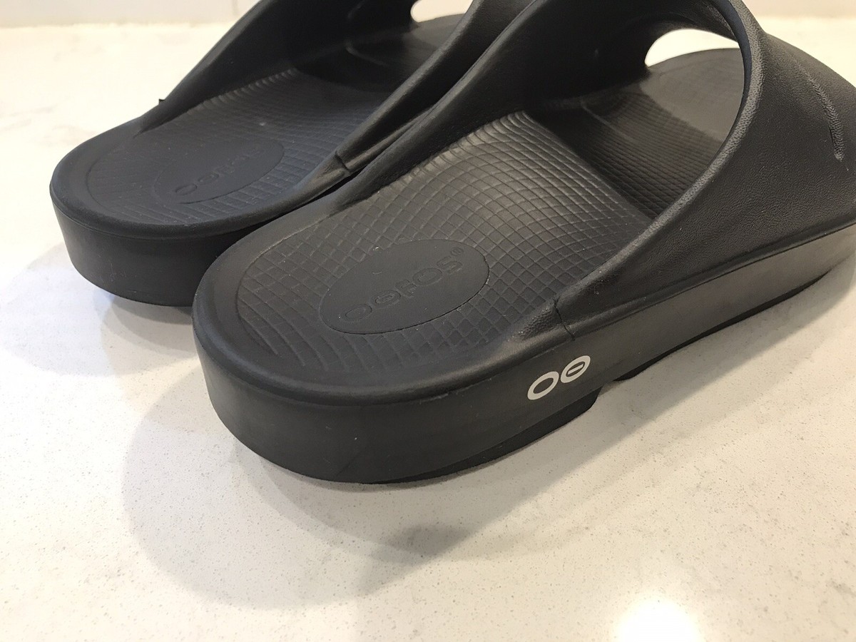 Oofos Ooahh Slide Sandals BLACK Recovery Comfort Sport Shoes