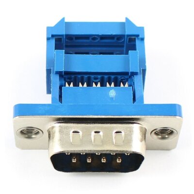 1Pcs D-SUB 9 Pin 9P Male IDC Type Adapter Connector For Flat Cable DB9