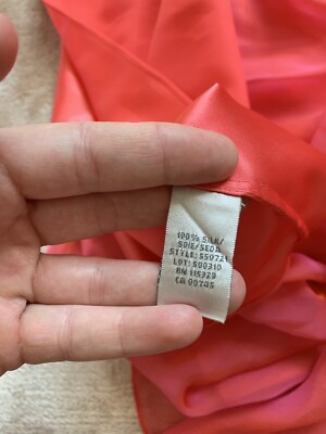 Badgley Mischka Dress Women's 6 Pink Gown Flowy Strapless Silk