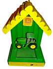 Vintage John Deere "Little Logs" Log Cabin Birdhouse Rare 9x8x6" Wooden