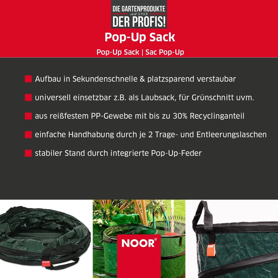 Gartensack POP-UP Gartenabfallsack Laubsack Rasensack 100, 160, 200 Liter - Bild 4 von 4
