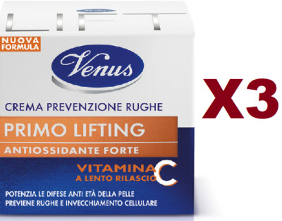 3 VENUS FIRST FACELIFT WRINKLE PREVENTION ANTIOXIDANT CREAM VITAMIN C FACE 50ML
