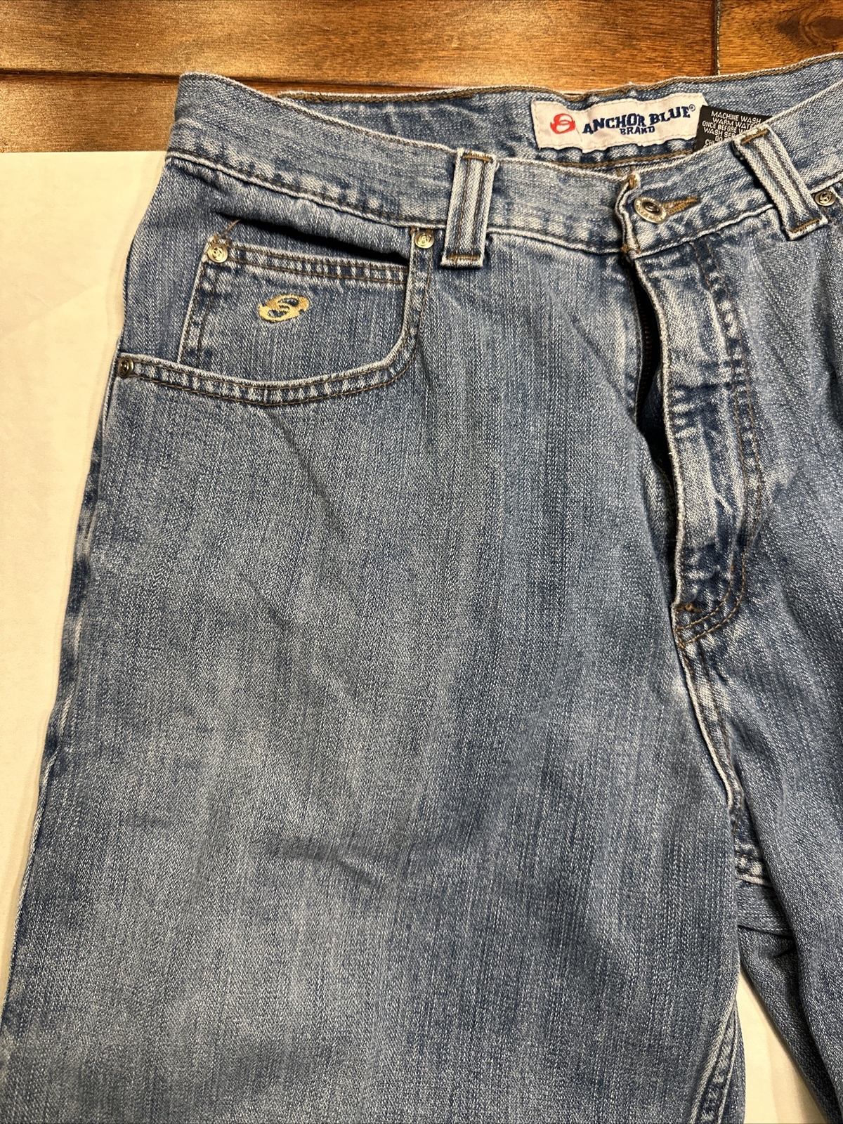 Anchor Blue Baggy Carpenter Denim Jeans Men 34 Light … Gem