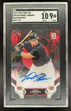 2019 TOPPS HIGH TEK MIGUEL CABRERA AUTO AUTOGRAPH RED 1/10 SGC 9/10 MINT
