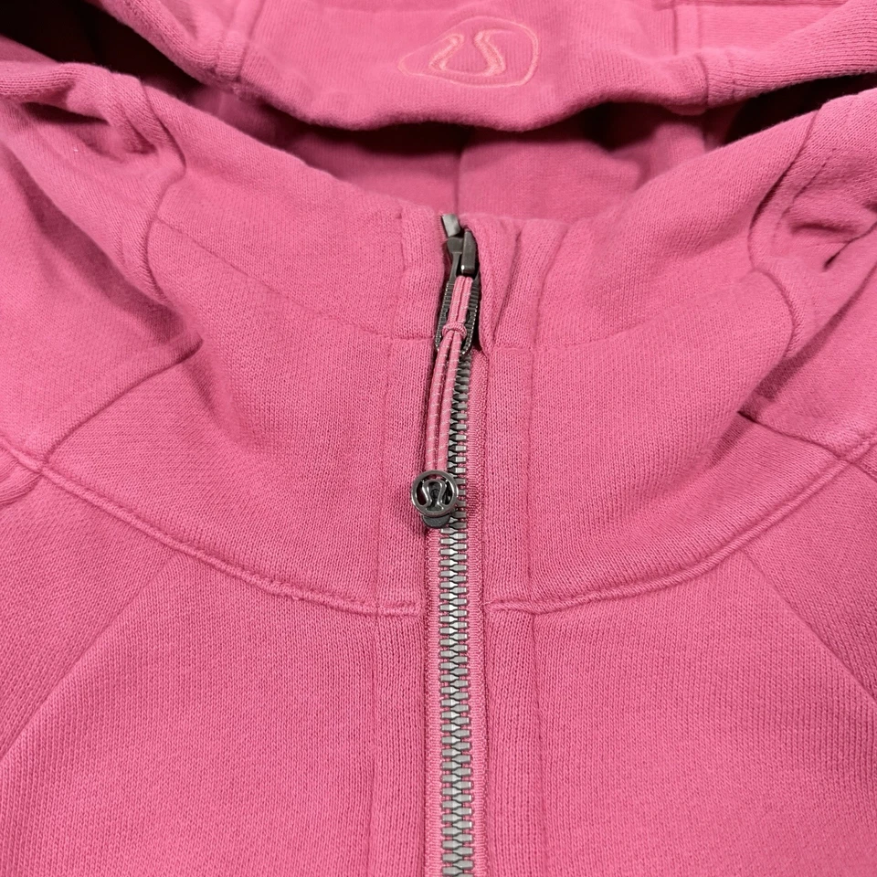 Moletom com capuz feminino Lululemon zíper completo roupa ativa mergulho malva tamanho 6 rosa - Imagem 4 de 4