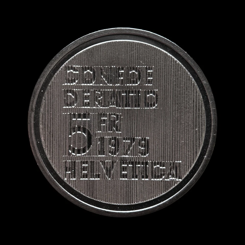 SWITZERLAND. 1979, 5 Francs - Albert Einstein, Portrait, Letter E, 1 Proof - Image 3 of 4