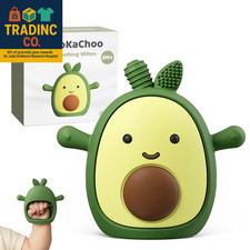 Baby Teething Toy Silicone Avocado Teething Mitten for Babies over 3 Months anti