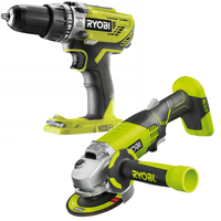 Ryobi 18 V One+ Schlagbohrmaschine + Ryobi 18 V Winkelschleifer
