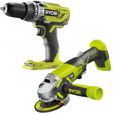 RYOBI 18 V ONE+ SCHLAGBOHRMASCHINE + RYOBI 18 V WINKELSCHLEIFER