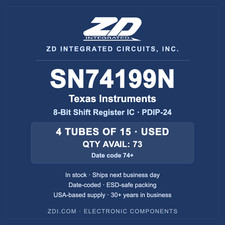 Texas Instruments SN74199N 8-Bit Shift Register IC PDIP-24 Used 4 Tubes of 15