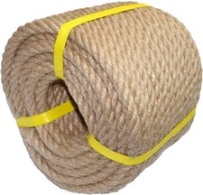 100 Natural Hemp Rope Twisted Jute 100 Feet 1/2 Inch 4 Ply Ropes All Purpose