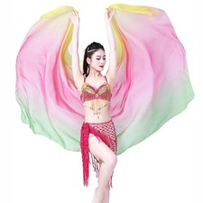 Women Belly Dance Veil Chiffon Hand Scarf Gradual Color 2.5x1.14M Dancing