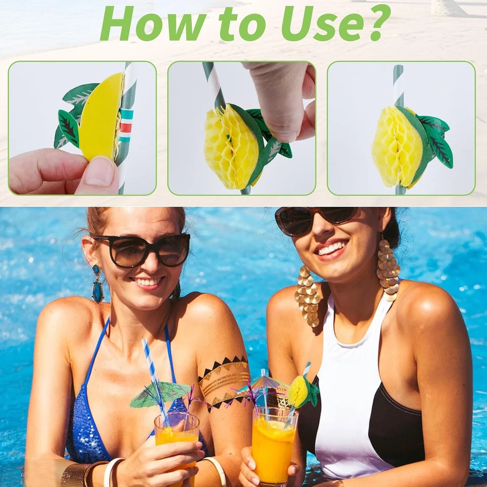 Cocktail Deko 90 Stück Cocktail Schirmchen Feuerwerk Sticks Cocktail Deko Strohh - Bild 4 von 4