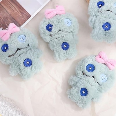 Cute Plush Doll Toy Keychain Pendant With Buttons Bag Hanging Ornaments DIY Gift