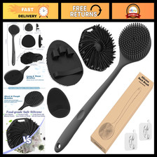 Silicone Back Scrubber Bath Glove Set 4 PCS - Exfoliating Body Scrubber, Showe