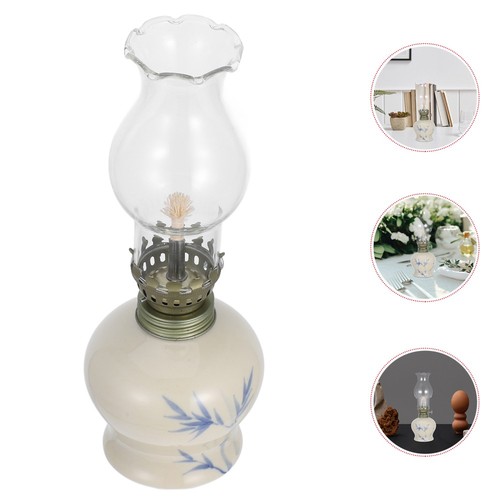 Lampe Lanterne à Huile Kérosène Ancienne Vintage - Décoration Maison, Main Faite, Inde, 31x17x13 Cm
