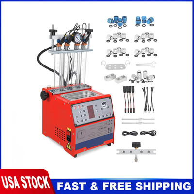Fuel Injector Cleaner Tester 4-Cylinder 11 Test Ultrasonic GDI Injector Cleaning
