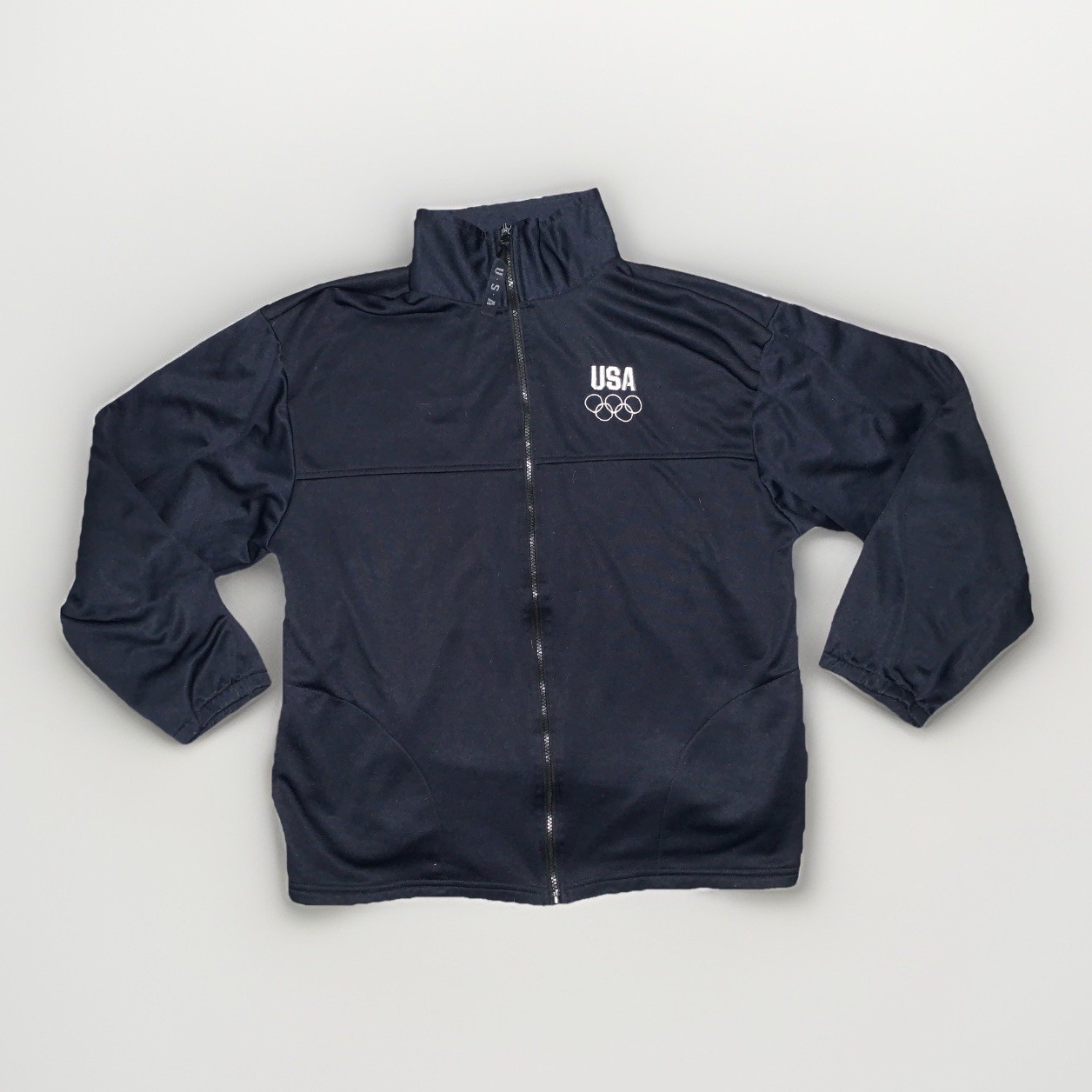 Vintage USA Olympic Committee Navy Blue Full Zip Up Track Jacket Mens Large USA