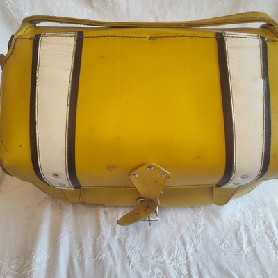 Vtg Yw 1970s Leather Ski-doo Snowmobile Winter Saddle Bag Cargo