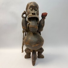 Authentic African Baule Mbra (Gbekre) Monkey Fetish Statue – 26” – Ivory Coast