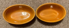 Vintage Orange Genuine Oven Serve Ware Oval Bowl Embossed Floral USA 6.25"