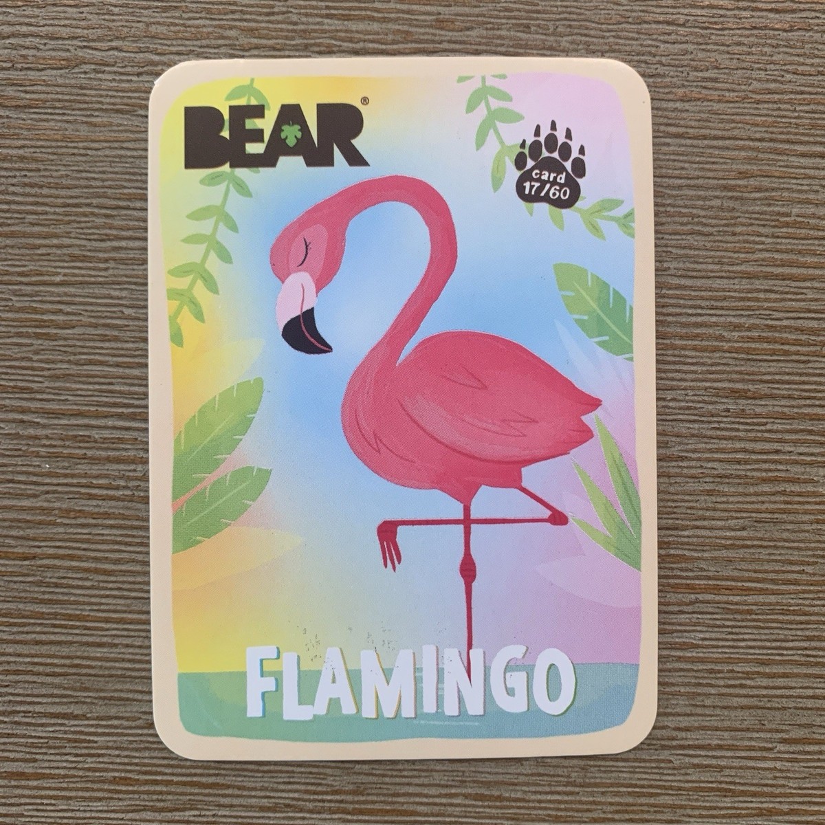 BEAR Snacks Card Flamingo #17 Collectible Fruit Snack Animal