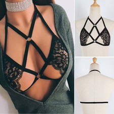 Sexy Damen Dessous Hohlkäfig Harness BH Tops...
