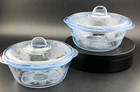 Vintage FIRE KING Sapphire Blue Philbe Casserole Dishes Set 5.5”