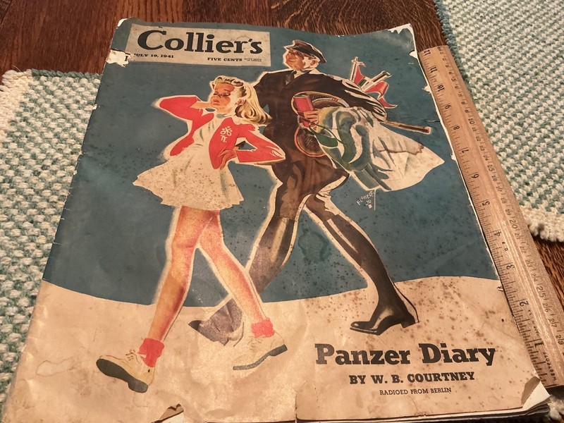Collier’s July 19,1941,62p complete,ads,articles,WWII,Panzer,John Floherty cover