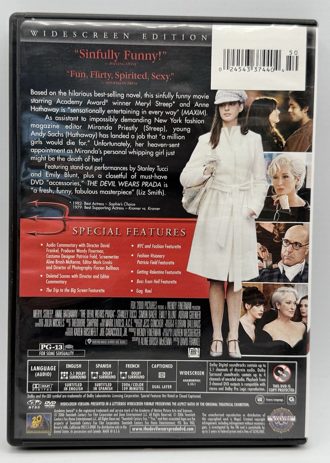 The Devil Wears Prada DVD Widescreen Edition Meryl Streep & Anne Hathaway 2006 thumbnail 2