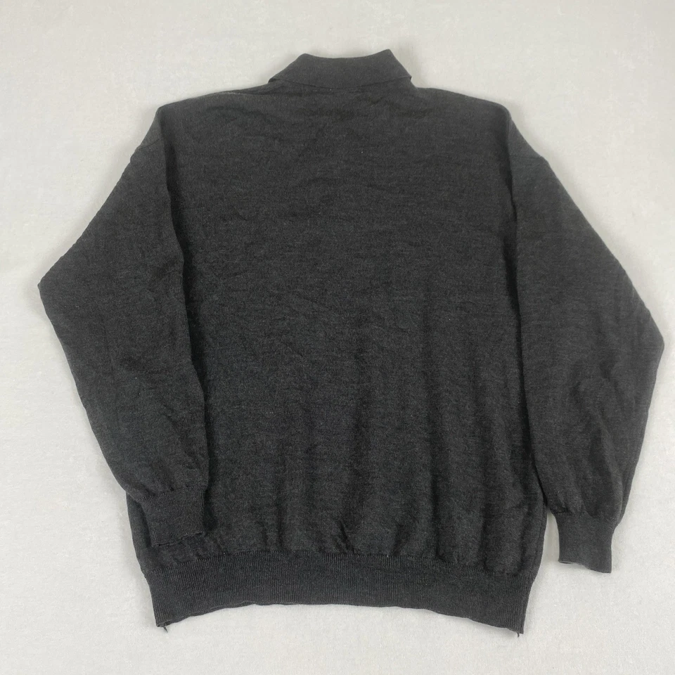 Suéter Polo Gris Tejido Suave Lana Cachemira Seda Vintage Beylerian Hecho en Italia Foto 2 de 4