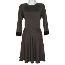 VINCE CAMUTO Gray Long Sleeve Fit & Flare A-Line Sweater Dress Small