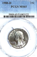 1980-D WASHINGTON QUARTER (PROOF LIKE) / PCGS MS65 / HARD TO FIND / VERY RARE