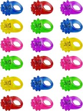 Flashing Colorful LED Light up Bumpy Jelly Rubber Rings Finger Toys for Parties,