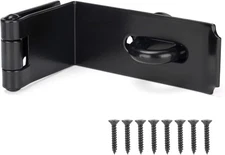 Door Hasp Latch 90 Degre, 7-3/4" Extra Thick Heavy Duty Steel Safety Gate Door