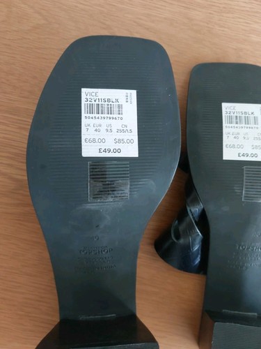 Brand New Top Shop Black Leather Healed Sandals RRP £49 Size UK 7 - Picture 4 of 4