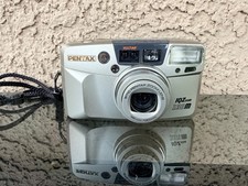 Vintage Pentax IQZoom 130M Point Shoot 35mm Film Camera 38-130mm Clean